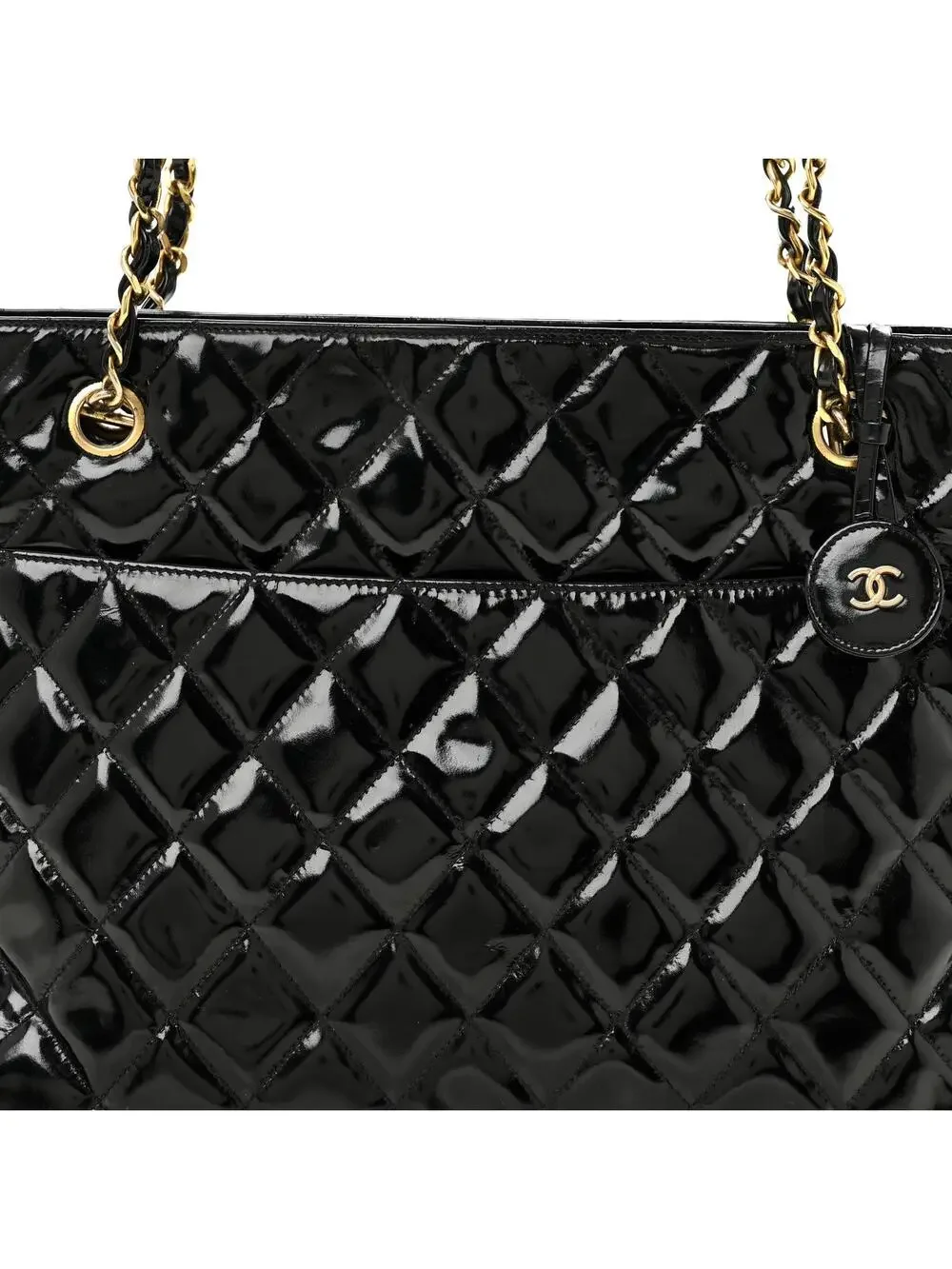 Chanel Patent Quilted Shopping Tote #360758C18B